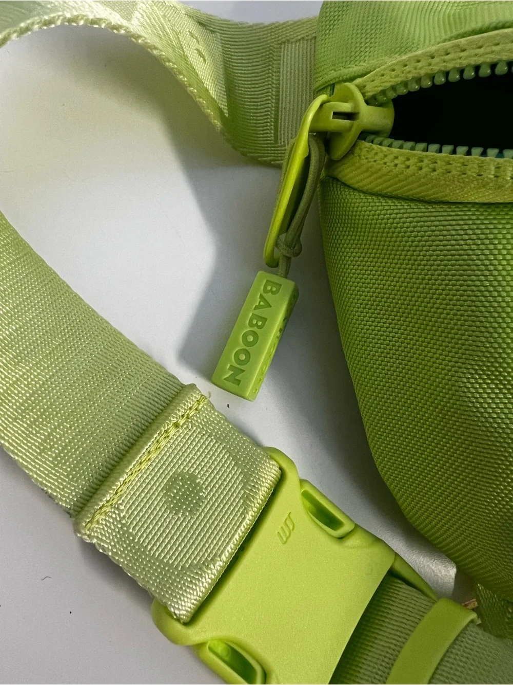 Baboon to the Moon Neon Green Waist Bag and Pink Mini Backpack Bag Duo